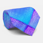 Levendig blauw en Paarse Vierkante Patroon Stropda Stropdas (Opgerold)