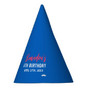 Levendig blauw en rood bowlen 6e verjaardag feesthoedjes (Rechts)