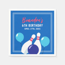 Levendig blauw en rood bowlen 6e verjaardag