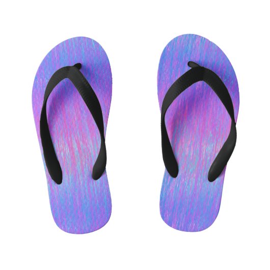 Levendig blauw en roze Streaks Gradient Kinder Teenslippers (Voetbed)