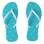 Levendig blauw en wit met Stippen Teenslippers (Voetbed)