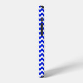 Levendig blauw en wit zigzag iPhone hoesje (Linkerkant)