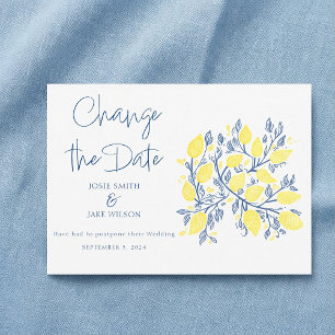 Levendig blauw geel Lemon wijnstokken veranderen d Save The Date