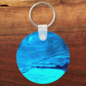 Levendig blauw glazen kristal sleutelhanger (Voorkant)