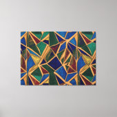 Levendig blauw, groen en rood geometrisch patroon canvas afdruk (Voorkant)