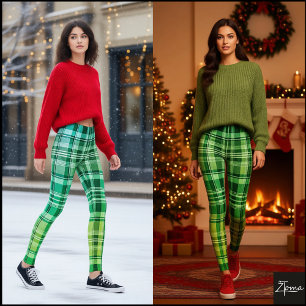 Levendig Blauw Groen Geruit Gradiëntpatroon Leggings