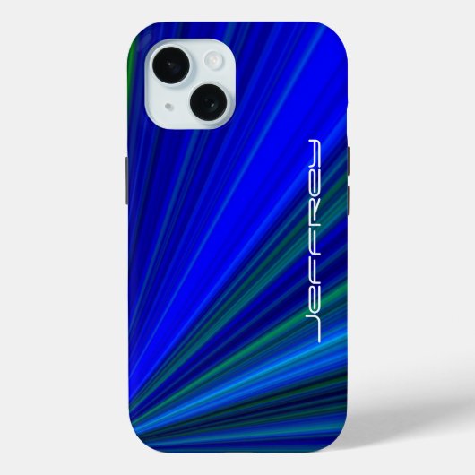 Levendig Blauw Groen Starburst Personaliseer Naam  Case-Mate iPhone Case (Achterkant)