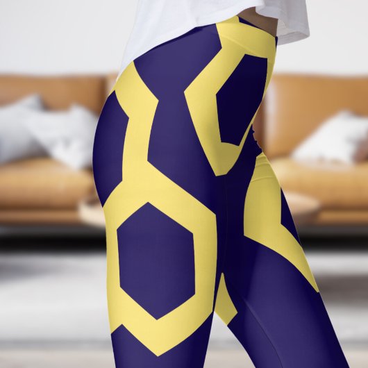Levendig Blauw Honing Home Patroon Leggings