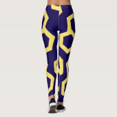 Levendig Blauw Honing Home Patroon Leggings (Achterkant)