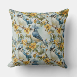 Levendig Blauw Jay Kussen