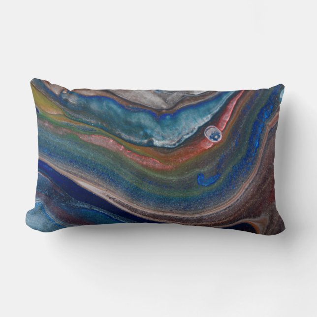 Levendig Blauw Koper Metaalvloeistof Vloeibare wer Kussen (Voorkant)