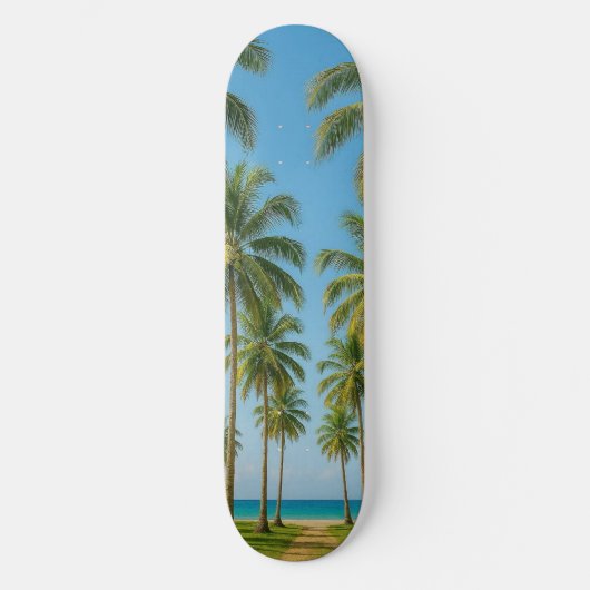 Levendig blauw oceaan tropisch paradijs persoonlijk skateboard (Voorkant)
