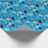 Levendig Blauw Pebble Mozaïek Goud Accent Cadeaupapier (Hoek)