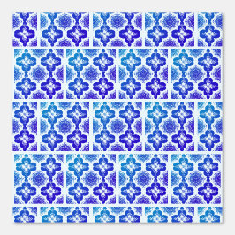 Levendig Blauw Retro Chic Patroon Esthetisch Mooie Behang