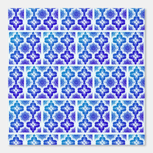 Levendig Blauw Retro Chic Patroon Esthetisch Mooie Behang
