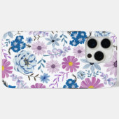 Levendig Blauw Roze Waterverf Painted Blossom Case-Mate iPhone Case (Achterkant (horizontaal))