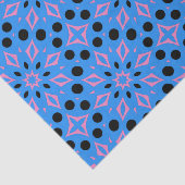 Levendig blauw roze & zwart geometrisch patroon tissuepapier (Detail)