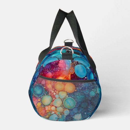 Levendig blauw Sinaasappel Roze Alcohol Ink Splatt Plunjezak (Rechts)