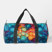 Levendig blauw Sinaasappel Roze Alcohol Ink Splatt Plunjezak (Achterkant)