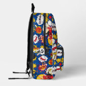 Levendig blauw stripboek geïnspireerd bedrukte rugzak (Links)