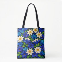 Levendig Blauw & Wit Bloemmotief