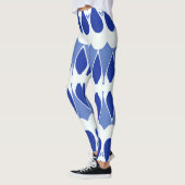 Levendig blauw wit klassieker "Ratti_Creative_Arts Leggings (Links)
