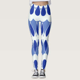 Levendig blauw wit klassieker "Ratti_Creative_Arts Leggings