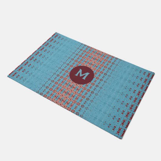 Levendig blauw Zuidwest esthetisch geometrisch Deurmat (Schuin)