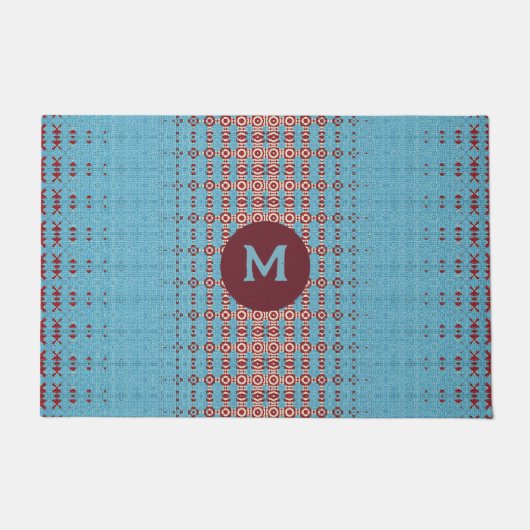 Levendig blauw Zuidwest esthetisch geometrisch Deurmat (Voorkant)