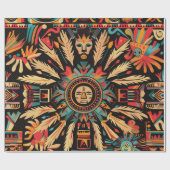 Levendig Blauwgroen "Aztec Dream" mat inpakpapier (Vlak)