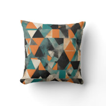 Levendig blauwgroen en mosterd geometrisch patroon