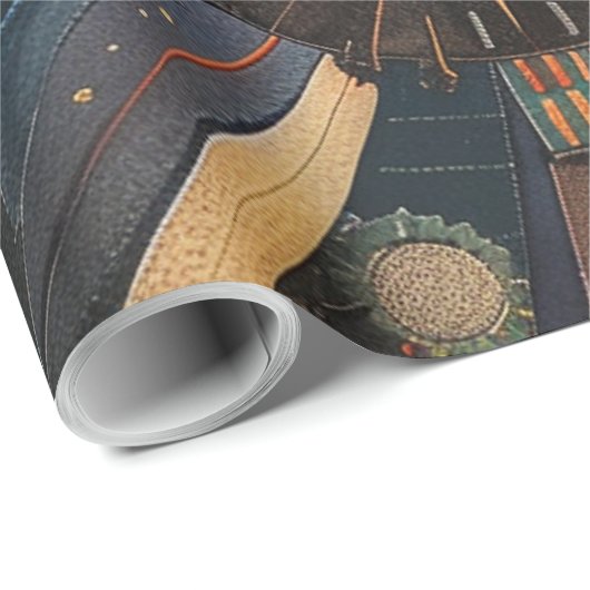 Levendig Blauwgroen "oude inheemse kronieken" cade Cadeaupapier (Rol Hoek)