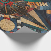 Levendig Blauwgroen "oude inheemse kronieken" cade Cadeaupapier (Hoek)