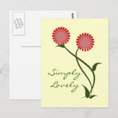 Levendig bloei-Briefkaart, rood Briefkaart (Voorkant / Achterkant)
