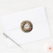 Levendig Bloem Kader Ontwerp Ronde Sticker (Envelop)