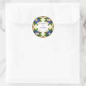 Levendig Bloem Kader Ontwerp Ronde Sticker (Tas)