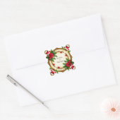 Levendig Bloem Kader Ontwerp Vierkante Sticker (Envelop)