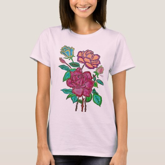 Levendig Bloem T-shirt (Voorkant)