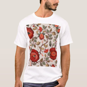Levendig bloembehang: met de hand getekende patron t-shirt