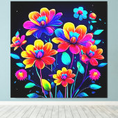 Levendig bloemboeket canvas afdruk (Insitu (Houten vloer))