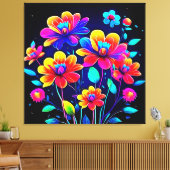 Levendig bloemboeket canvas afdruk (Insitu (Woonkamer))