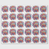 Levendig Bloemen Power Design met Kleurrijke Bloem Cadeaupapier (Vlak)