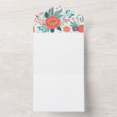 Levendig bloemenall-over printpatroon all in one uitnodiging (Binnen)