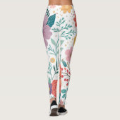 Levendig bloemenall-over printpatroon leggings (Achterkant)