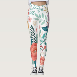 Levendig bloemenall-over printpatroon leggings