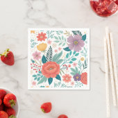 Levendig bloemenall-over printpatroon servet (Insitu)