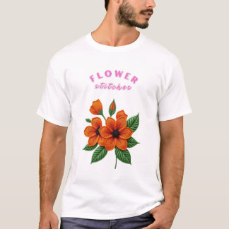 Levendig bloemenborduurwerk t-shirt