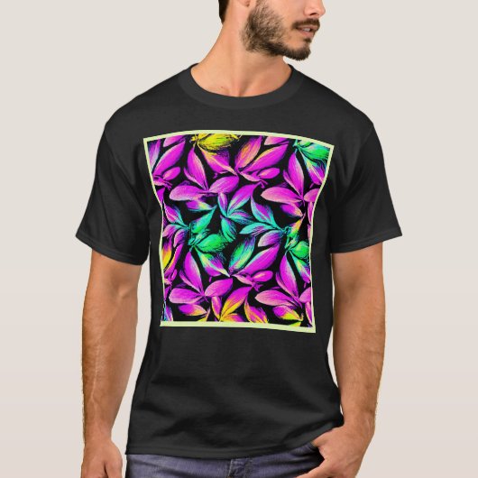 Levendig Bloemendecoratiepatroon T-shirt (Voorkant)