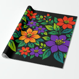 Levendig Bloemendesign met Kleurrijke Bloesems Cadeaupapier