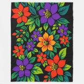 Levendig Bloemendesign met Kleurrijke Bloesems Fleece Deken (Voorkant)
